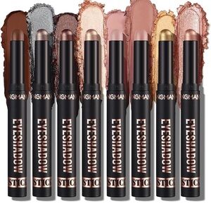 8 pieces eyeshadow sticks and highlighters set